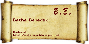 Batha Benedek névjegykártya