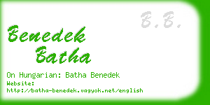 benedek batha business card